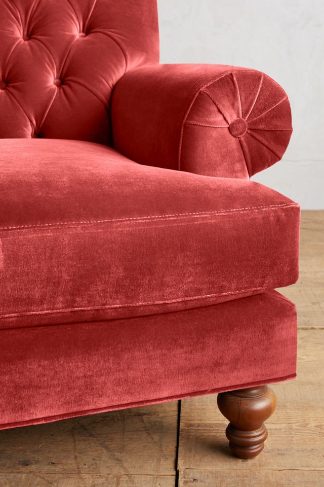 Velvet Fan Pleat Settee #2