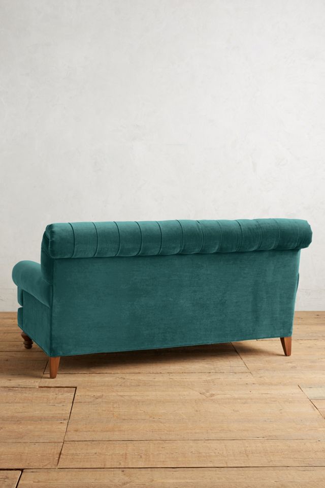 Velvet Fan Pleat Settee #1