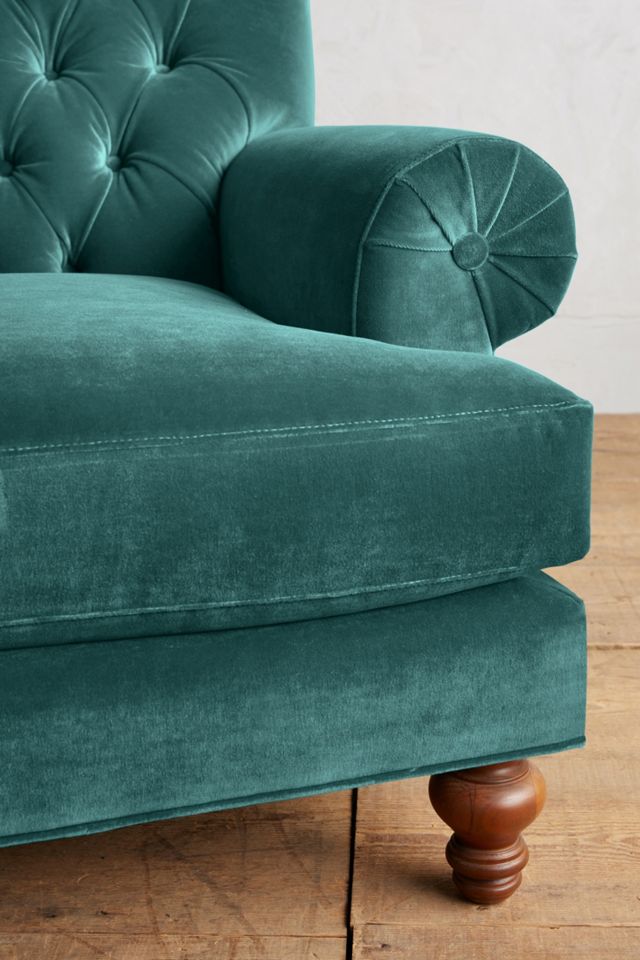 Velvet Fan Pleat Settee #2