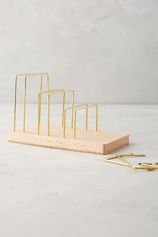 Beechwood & Brass Paper Sorter #1