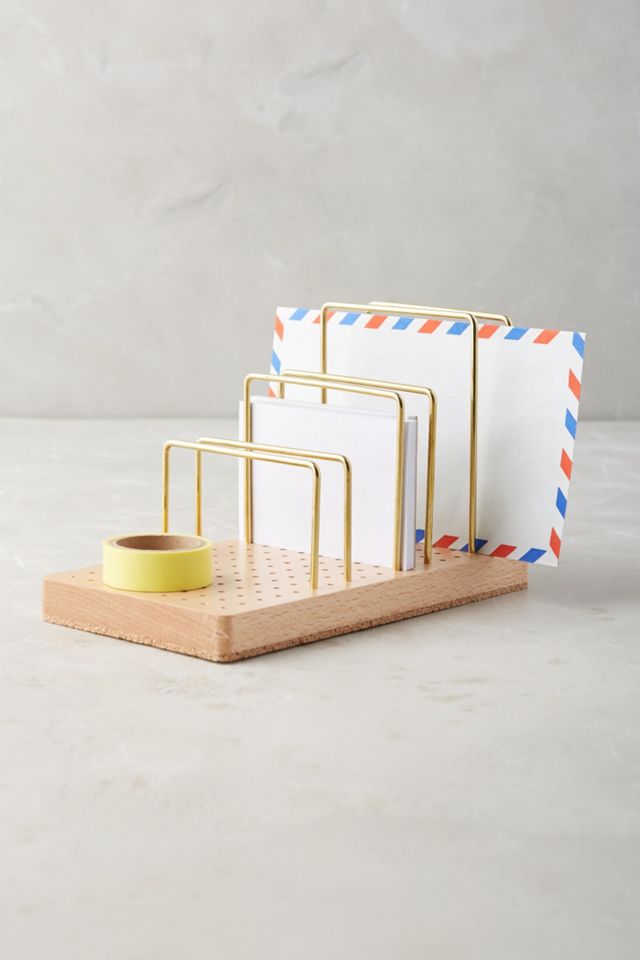 Beechwood & Brass Paper Sorter #2