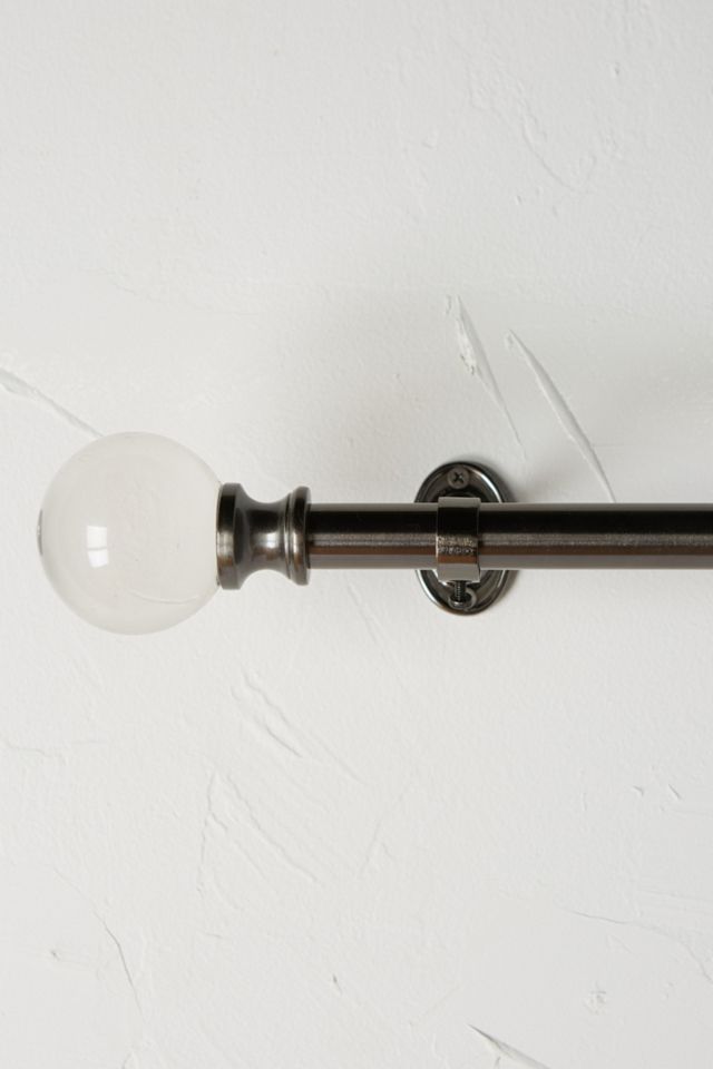 Glass Sphere Curtain Rod Set