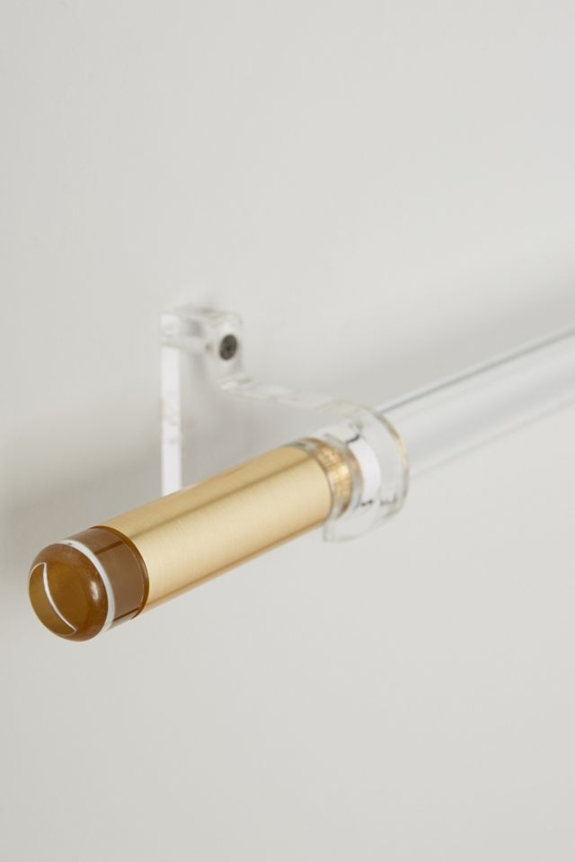 Brass & Acrylic Curtain Rod Set #1