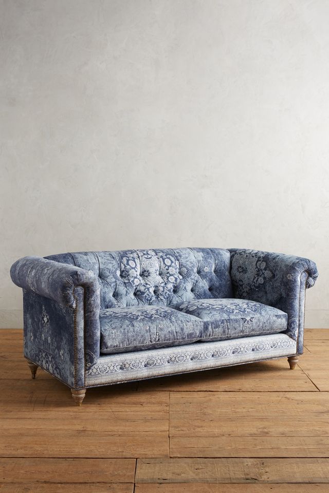 Lyre Chesterfield Two-Cushion Sofa by Anthropologie