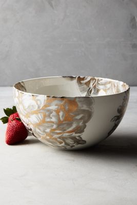 Caskata Peony Gold Serving Bowl
