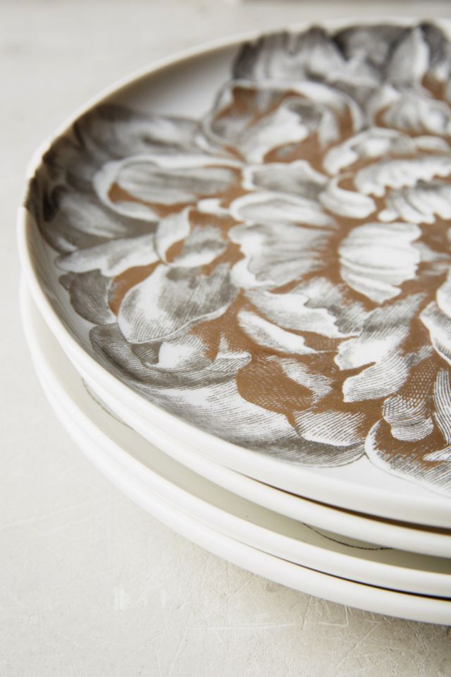 Caskata Peony Gold Dessert Plates, Set of 4 #1