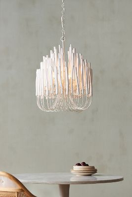 Anthropologie Tiered Tapers Chandelier By  In White Size Xl