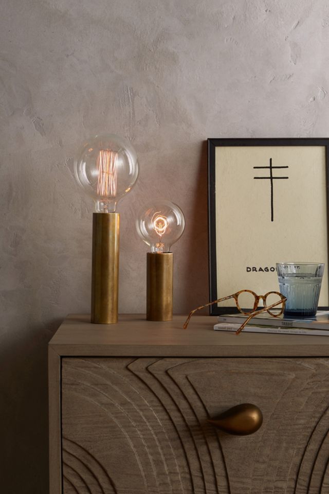 Brass Torchiere Table Lamp Set