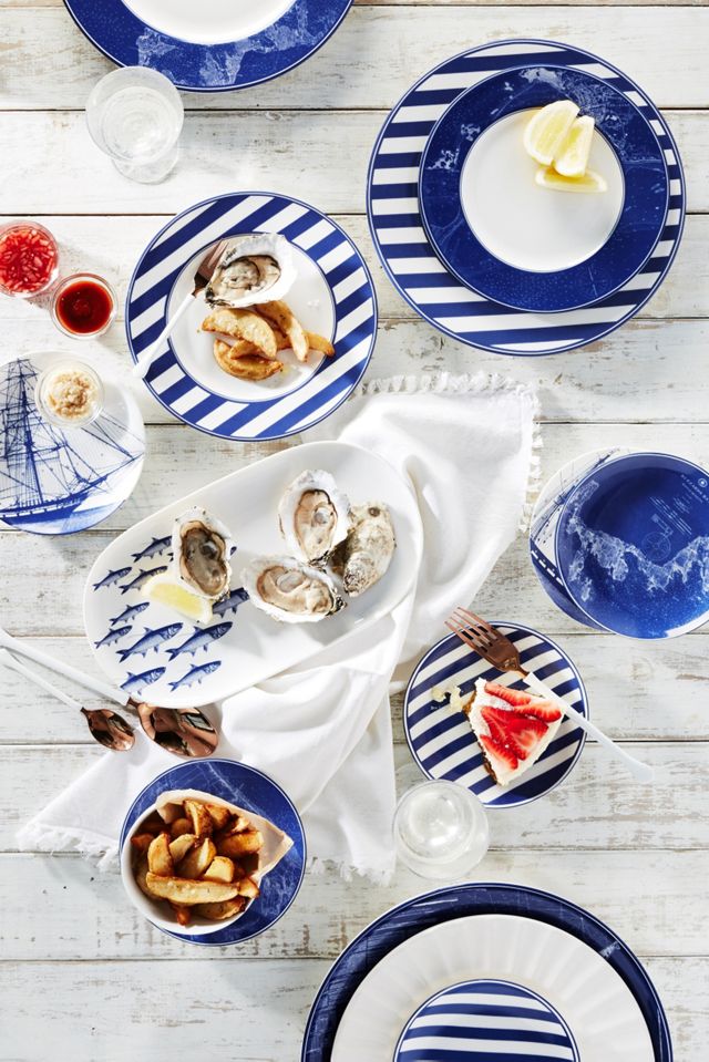 Caskata Rigging Blue Canape Plates, Set of 6 #1