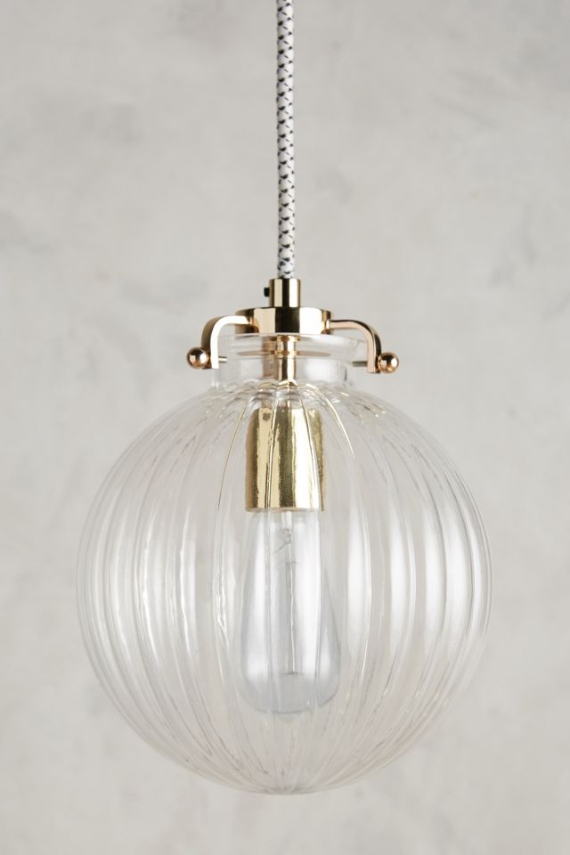 Fluted Glass Globe Pendant | AnthroLiving