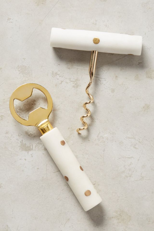 Brass-Dotted Barware