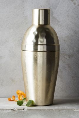 Feather-Etched Cocktail Shaker