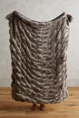 Puffed Faux-Fur Throw