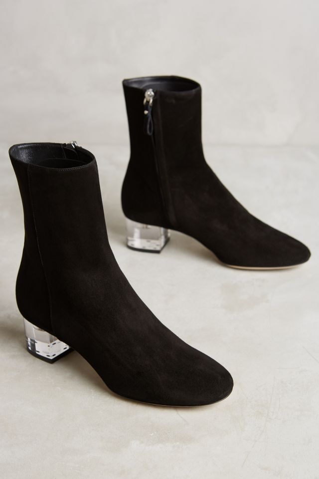 Lucite heel hot sale boots