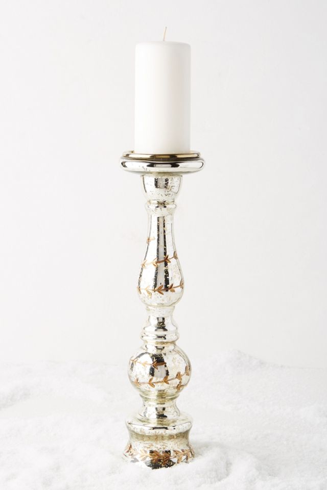 Etched Pillar Candle Holder #1