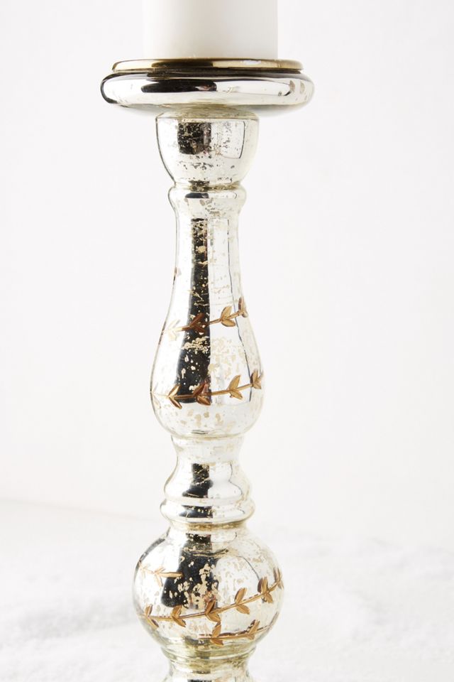 Etched Pillar Candle Holder #2