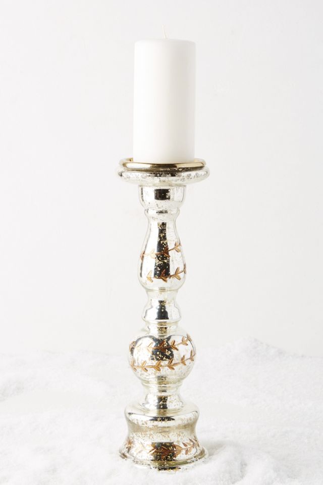 Etched Pillar Candle Holder #3