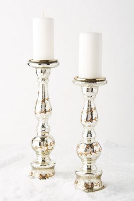Etched Pillar Candle Holder