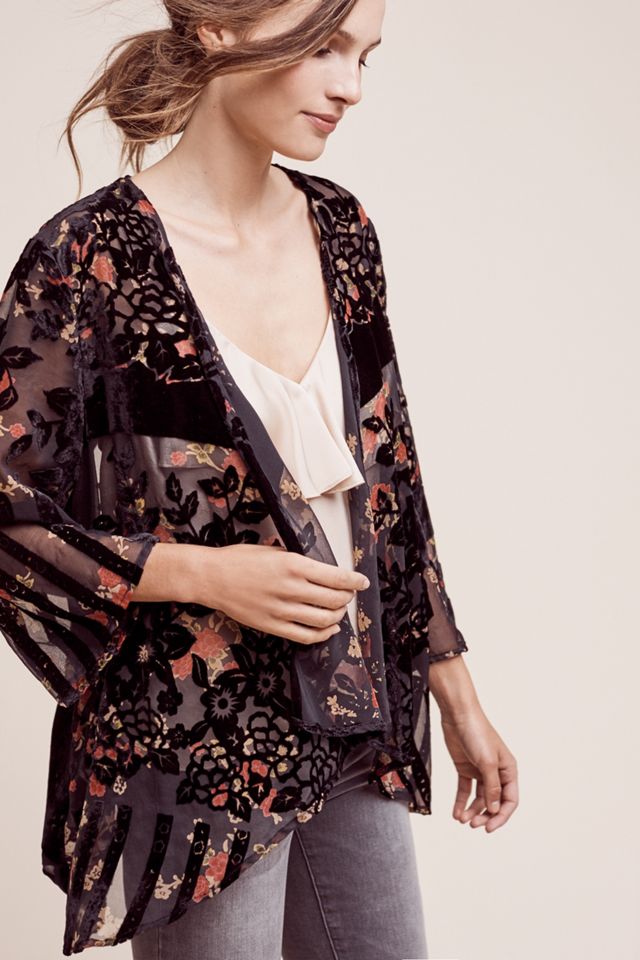 Roseband Velvet Kimono #1