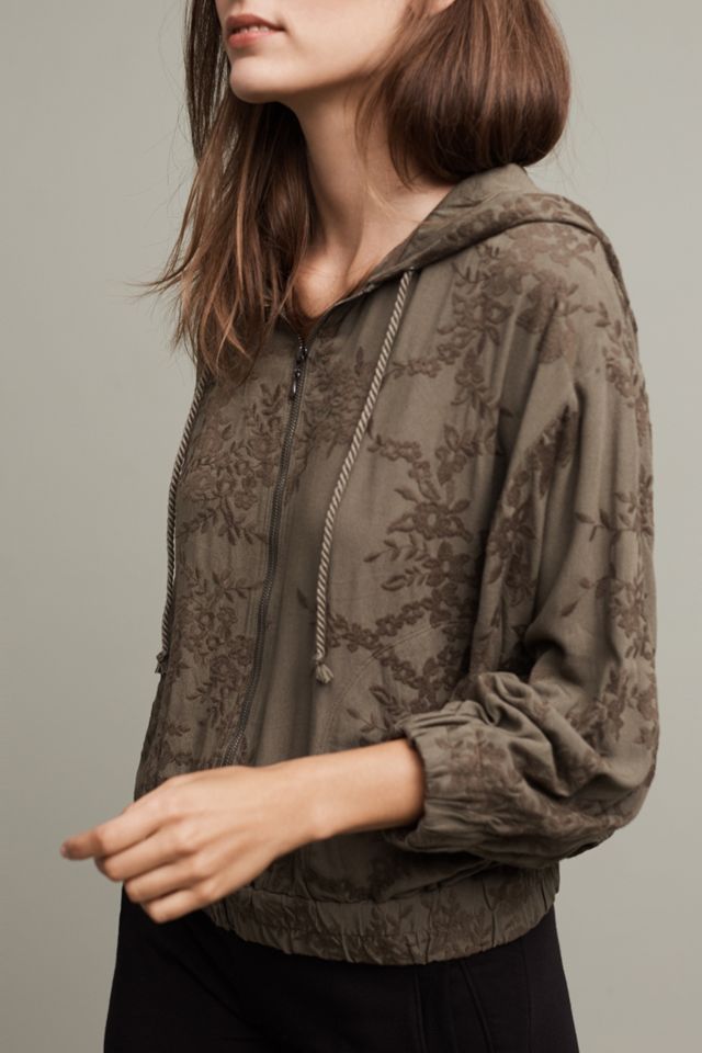Embroidered Zip-Up Hoodie