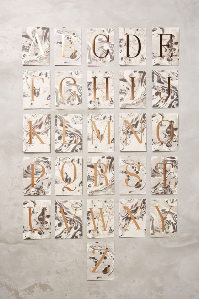 Marbled Monogram Cards #1