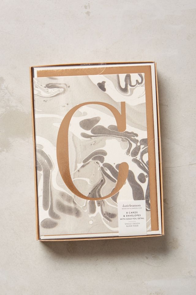 Marbled Monogram Cards #2