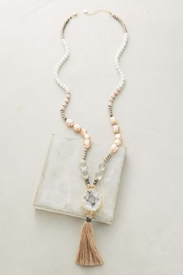 Tasseled Agate Lariat