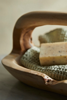 Terrain Carved Teak Bath Caddy - Thumbnail 2