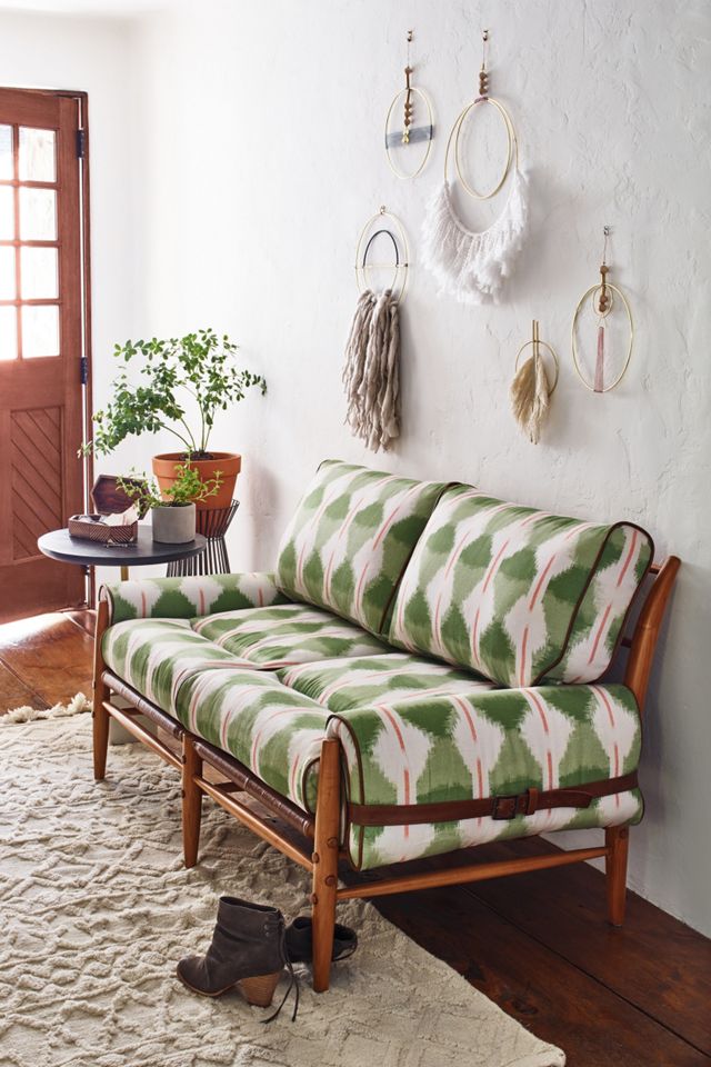 Agave Ikat-Printed Rhys Settee #4