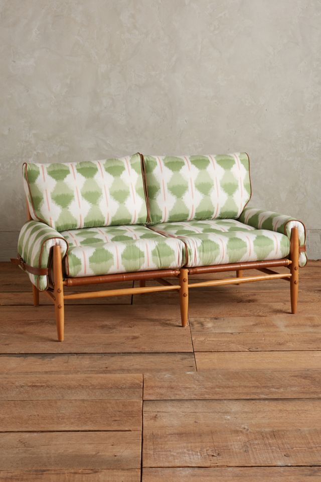 Agave Ikat-Printed Rhys Settee #1