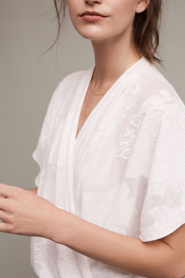 Moonflower Velvet Wrap-Front Top #1