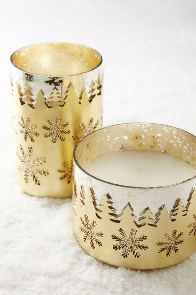 Etched Snowflake Candle #4