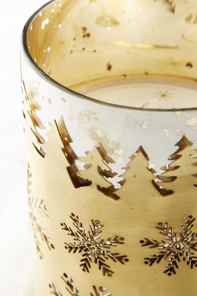 Etched Snowflake Candle #1