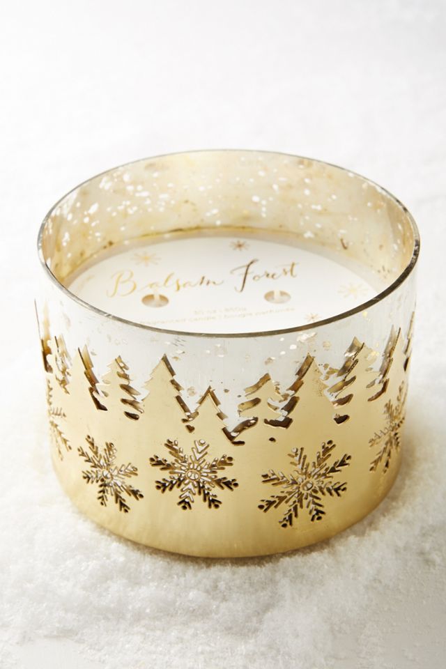 Etched Snowflake Candle #2