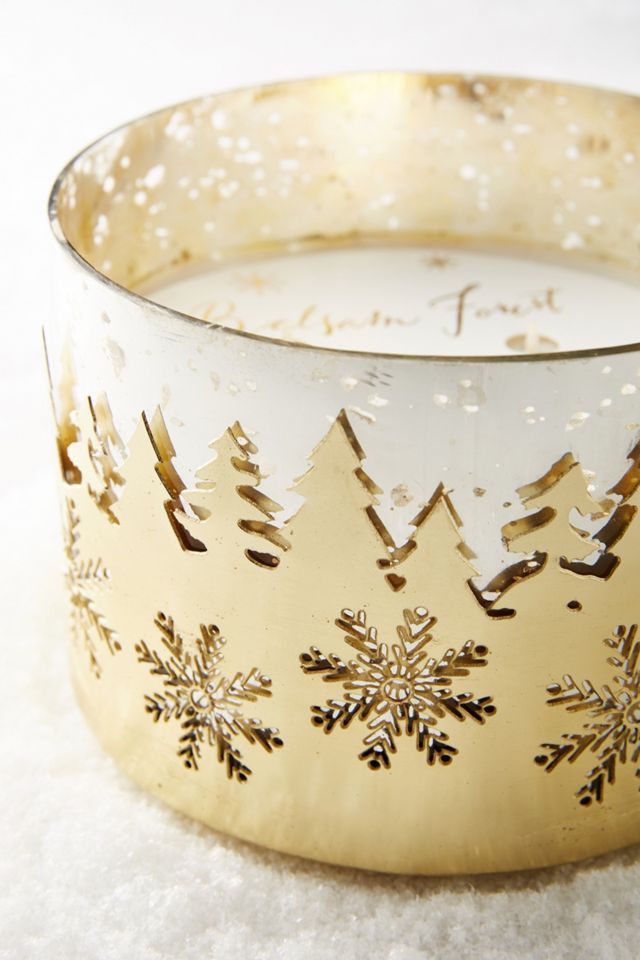 Etched Snowflake Candle #3