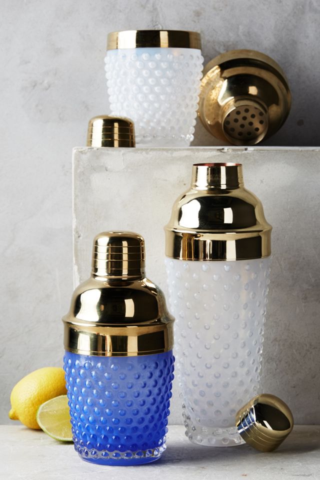 Hobnail Glass Cocktail Shaker