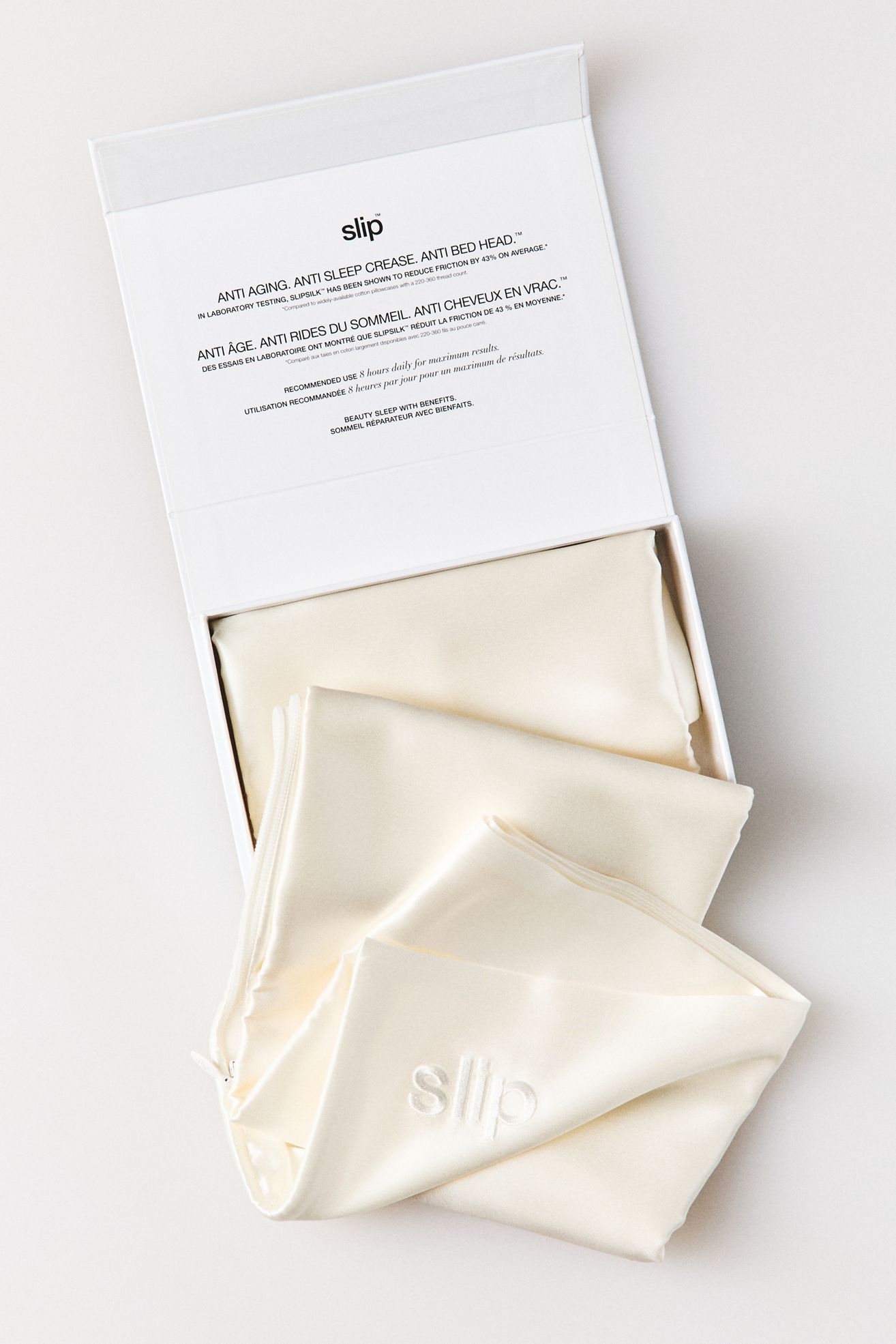 Slip Silk Pillowcase - White, Standard Sham