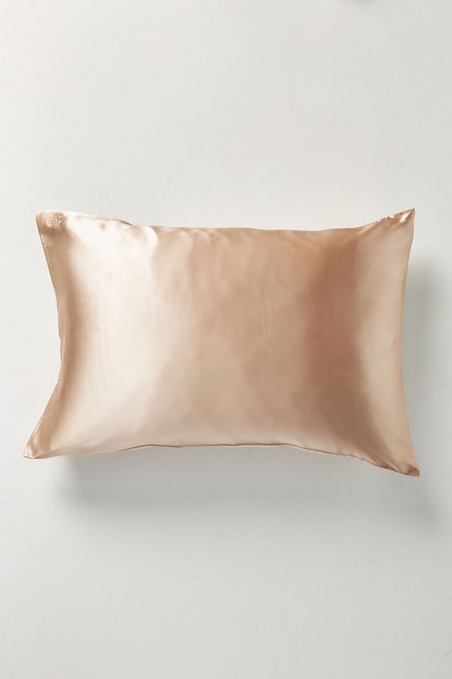 Elegant Embroidered Cotton-Silk Standard/Queen Pillowcase in Caramel