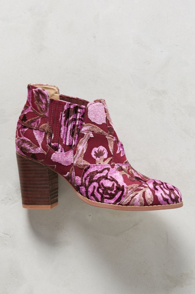 Billy Ella Floral Burnout Velvet Booties #1