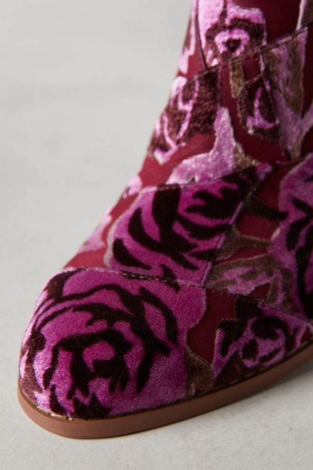 Billy Ella Floral Burnout Velvet Booties #3