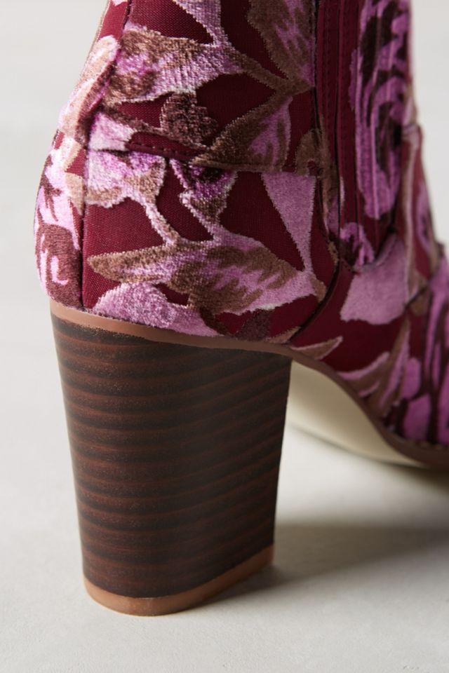 Billy Ella Floral Burnout Velvet Booties #4