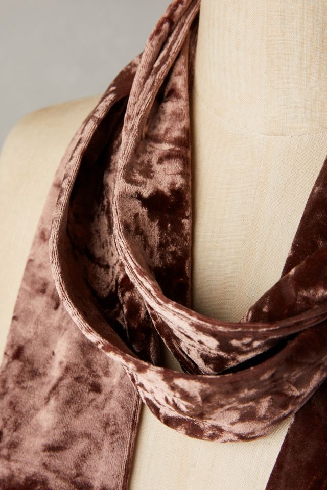 Mocha Velvet Skinny Scarf #1