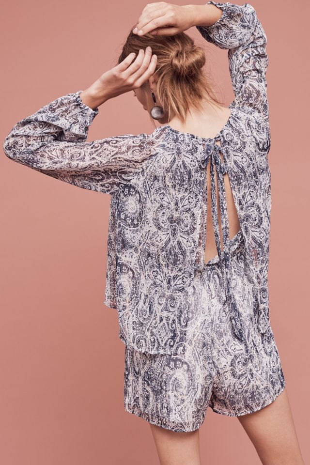 Flounced Paisley Romper #3