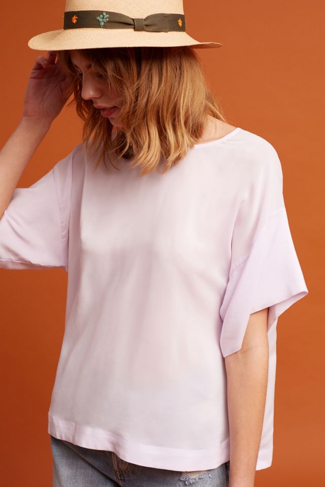 Textured Silk Tee #1