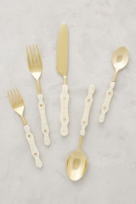 Hammered Brass Flatware