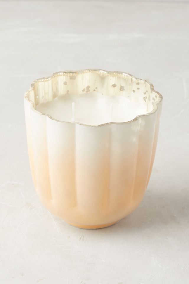 Scalloped Mercury Glass Candle #3