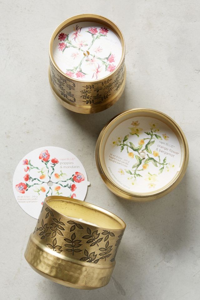 Capri Blue Etched Flora Candle #2