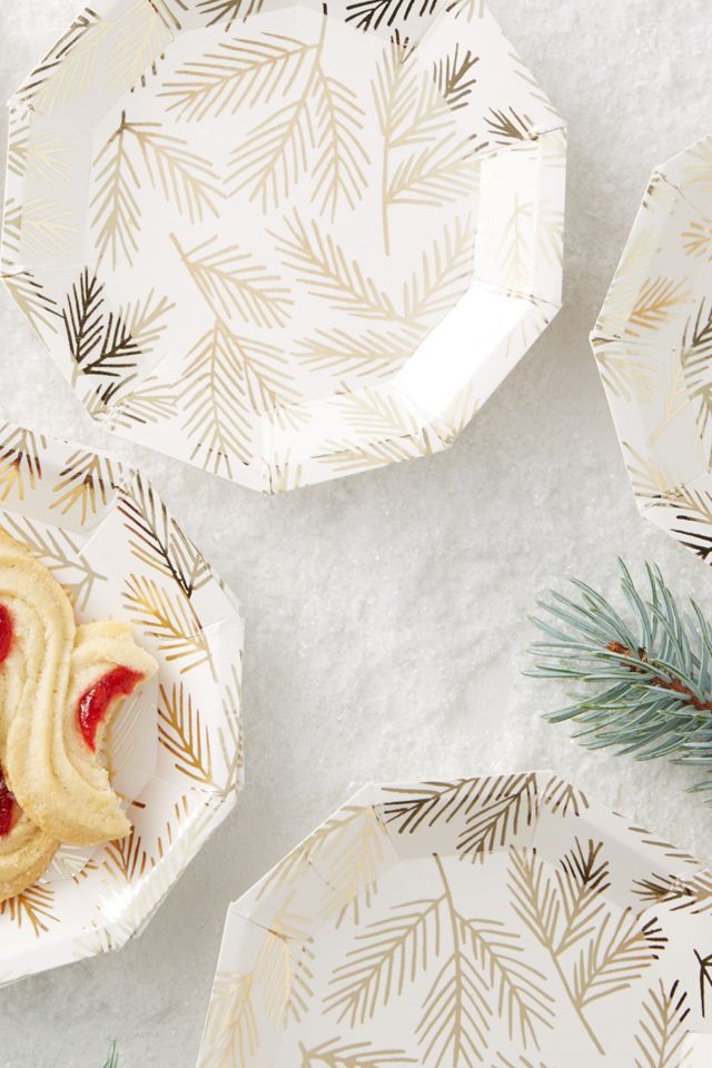 Gold Confetti Paper Canape Plates #1