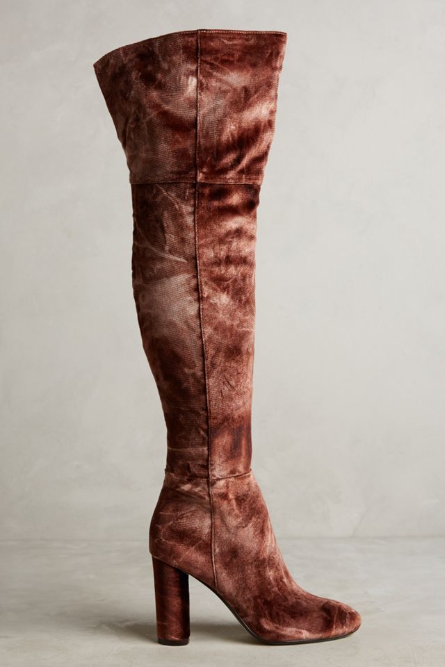 Ombre Velvet Over-The-Knee Boots #1