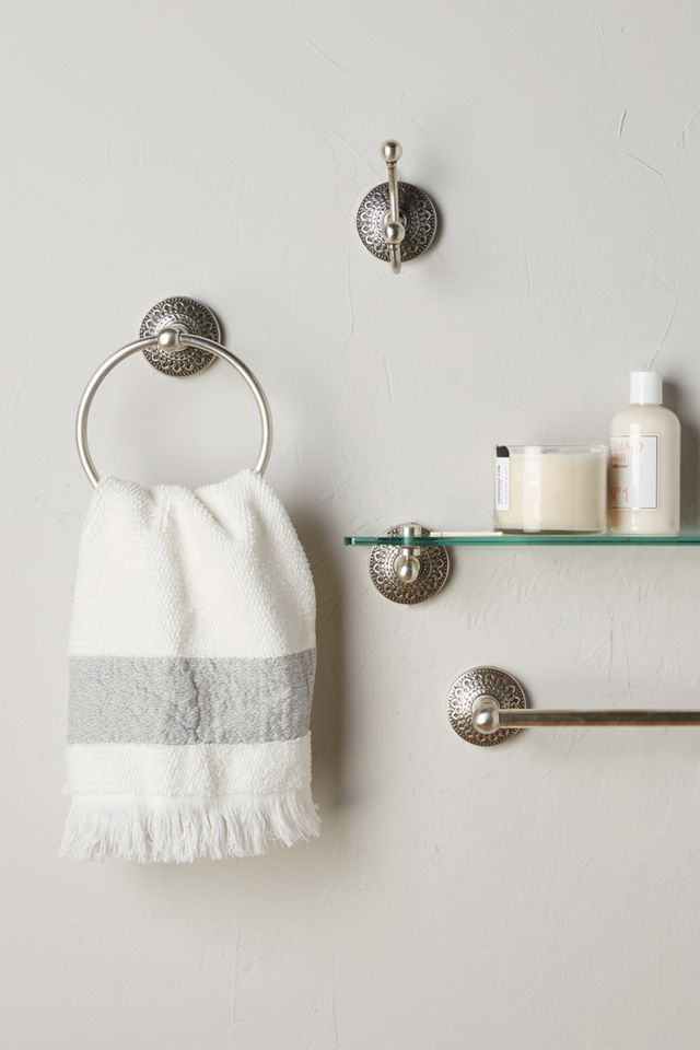 Brass Medallion Towel Bar #2